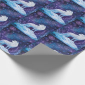 Wolf unter magischem Sternenhimmel ラッピングペーパー (角)