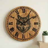 Wolf Wall Clock – Silent Wild Guardian ラージ壁時計