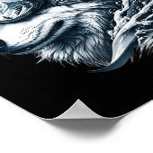 Wolf Wearing Ski Snowboard Goggles Wolf Skiing  ポスター (角)