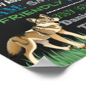 Wolf Wild and three Birthday chalkboard sign ポスター (角)