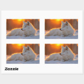 Wolf Wild Animal Loving Portrait 長方形シール (シート)