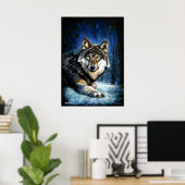 Wolf Wildlife print poster ポスター (ホームオフィス)