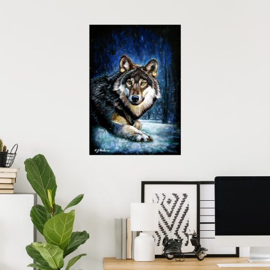 Wolf Wildlife print poster ポスター (ホームオフィス)