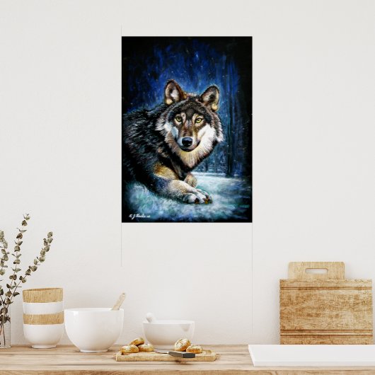 Wolf Wildlife print poster ポスター (キッチン)
