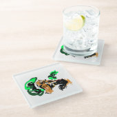 Wolf  winter  joy ガラスコースター (アングル)