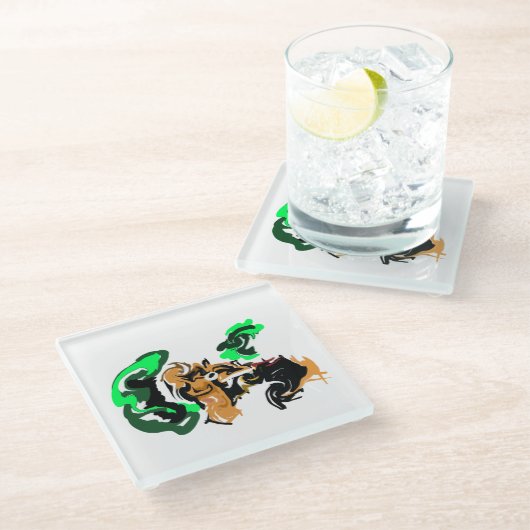 Wolf  winter  joy ガラスコースター (アングル)