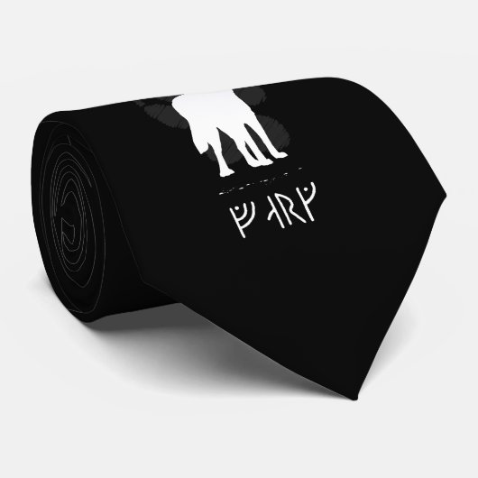 Wolf with viking runes ネクタイ (ロール)