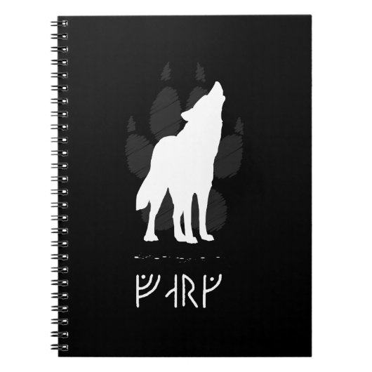 Wolf with viking runes ノートブック (正面)