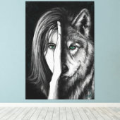 Wolf Woman - Emotion Canvas Print - 絵画s Art キャンバスプリント (インサイチュ (ウッドフロア))
