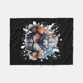 Wolf Workout Gym Fighter Bodybuilder  フリースブランケット (正面(横))