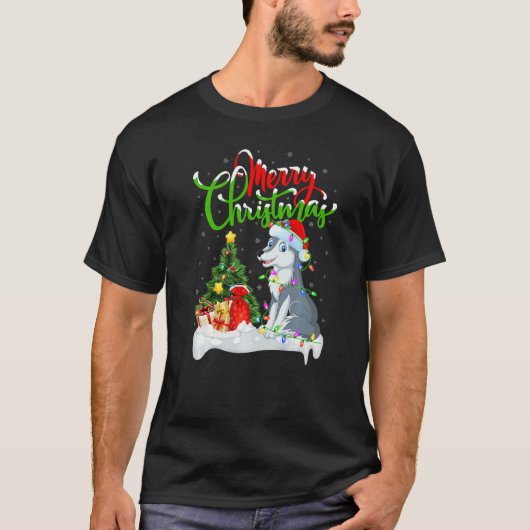 Wolf  Xmas Decorations Santa Wolf Christmas Tシャツ (正面)