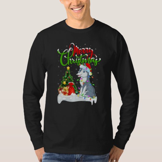 Wolf  Xmas Decorations Santa Wolf Christmas Tシャツ (正面)