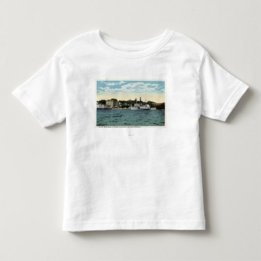 Wolfeboroの波止場のMt.ワシントン州の汽船 トドラーTシャツ (正面)