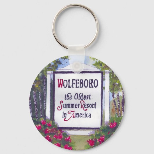 Wolfeboro NH Signへようこそ キーホルダー (正面)