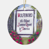 Wolfeboro NH Signへようこそ セラミックオーナメント (左)