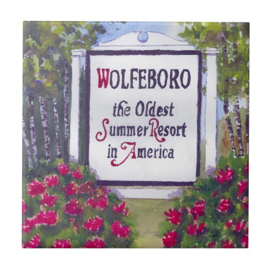 Wolfeboro NH Signへようこそ タイル (正面)