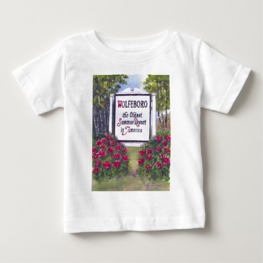 Wolfeboro NH Signへようこそ ベビーTシャツ (正面)