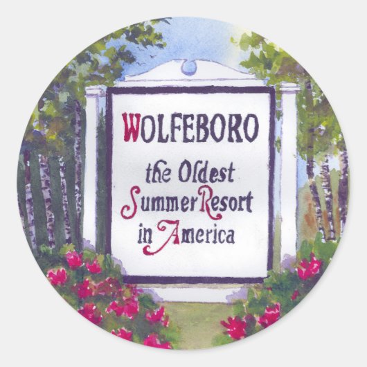 Wolfeboro NH Signへようこそ ラウンドシール (正面)