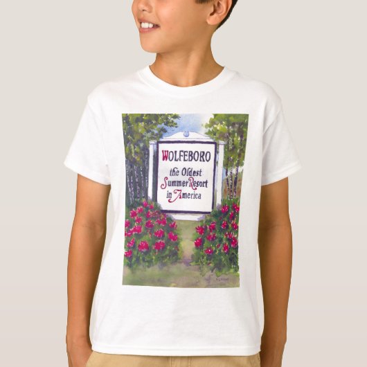 Wolfeboro NH Signへようこそ Tシャツ (正面)