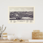 Wolfeborough, NH (Wolfeboro)パノラママップ – 1889 ポスター (キッチン)