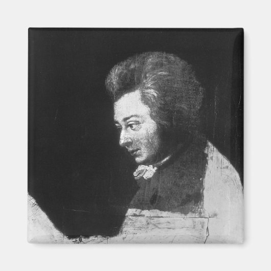 Wolfgang Amadeus Mozartの未完成ポートレート マグネット (正面)