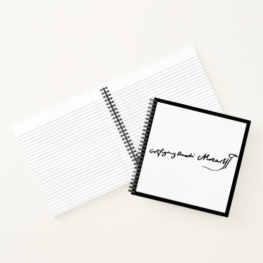 Wolfgang Amadeus Mozartの署名 ノートブック (内部)
