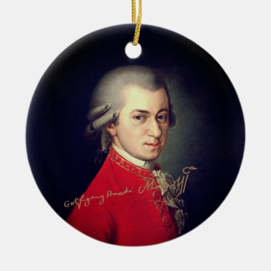 Wolfgang Amadeus Mozart署名 セラミックオーナメント (正面)