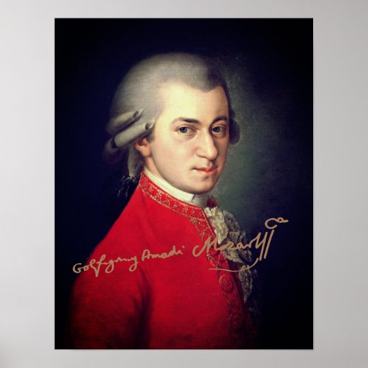 Wolfgang Amadeus Mozart 1819 with signature ポスター (正面)
