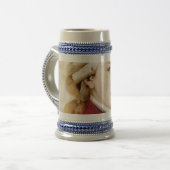 Wolfgang Amadeus Mozart im Aquarell Stil ビールジョッキ (正面左)