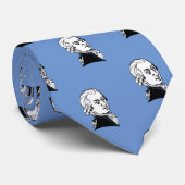 Wolfgang Amadeus Mozart on blue Neck Tie ネクタイ (ロール)