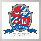 Wolfgang boys name meaning heraldry shield poster ポスター (正面)
