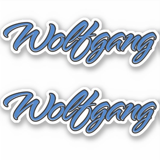 Wolfgang Name blue Aufkleber Sticker Stickerset シール (正面)