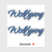 Wolfgang Name blue Aufkleber Sticker Stickerset シール (シート)