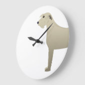 Wolfhound犬の基本品種シルエット ラージ壁時計 (傾斜)