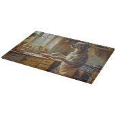 Wolfhound Cooking in Kitchen カッティングボード (角)