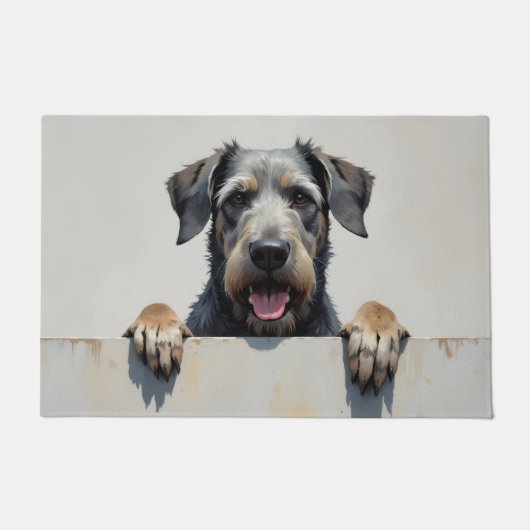 Wolfhound Dog Doormat Art ドアマット (正面)