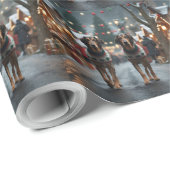 Wolfhound Dogs Christmas Snow Holiday ラッピングペーパー (ロールコーナー)