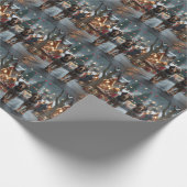 Wolfhound Dogs Christmas Snow Holiday ラッピングペーパー (角)