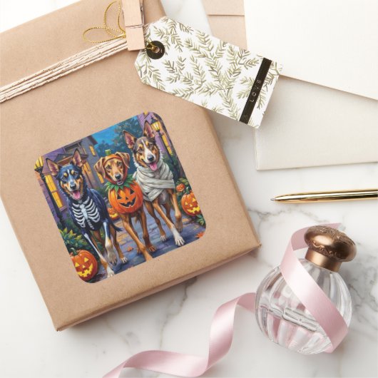  Wolfhound Trick-or-Treating Halloween Costumes スクエアシール (ギフト)