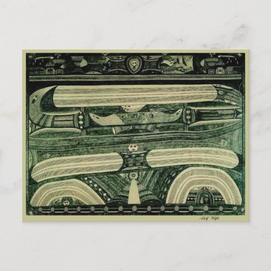 Wölfliの「ガソリン」ファインアート ポストカード (正面)