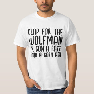 WOLFMANヴィンテージ1970のTシャツティーのための拍手 Tシャツ