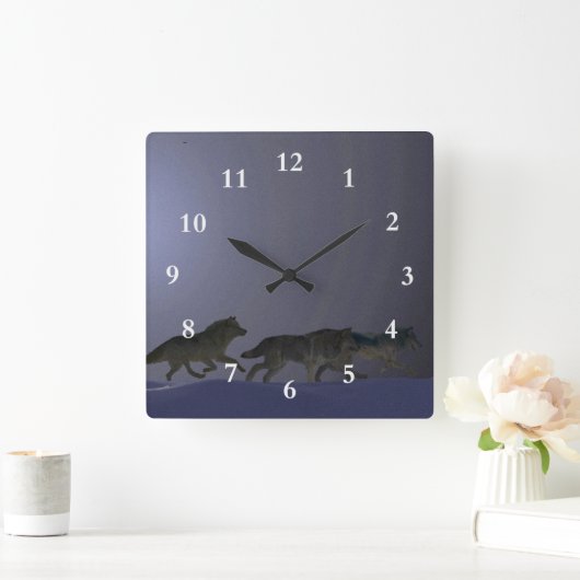 Wolfpack スクエア壁時計 (ホーム)