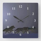 Wolfpack スクエア壁時計 (正面)