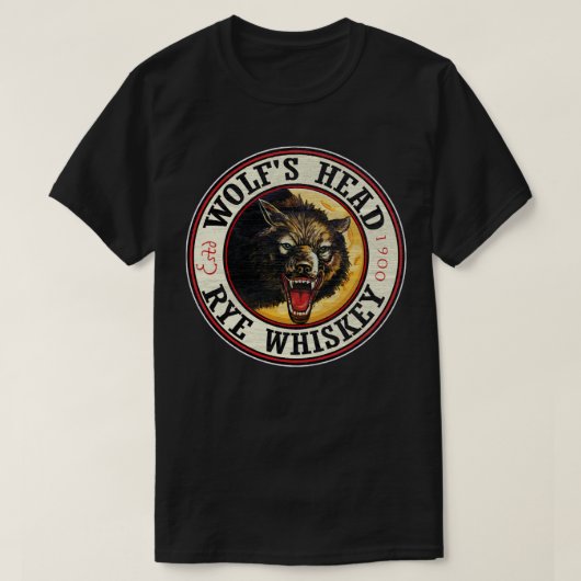 Wolfs Head Rye木目パター動揺してン Tシャツ (デザイン正面)