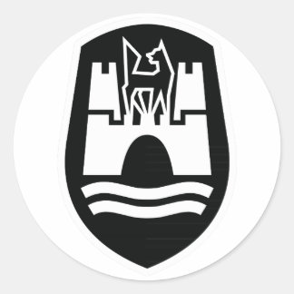 Wolfsburg Coat of Arms (白黒) ラウンドシール