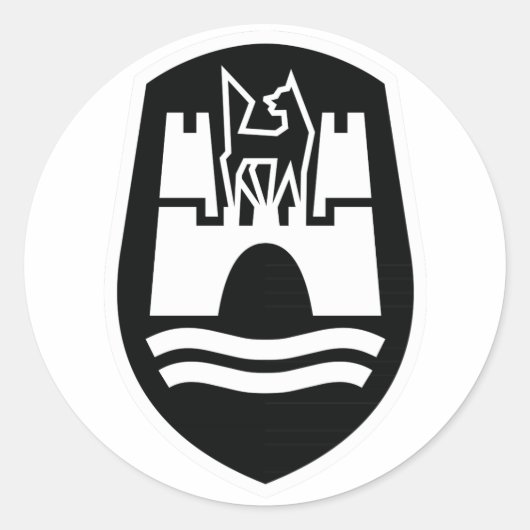 Wolfsburg Coat of Arms (白黒) ラウンドシール (正面)