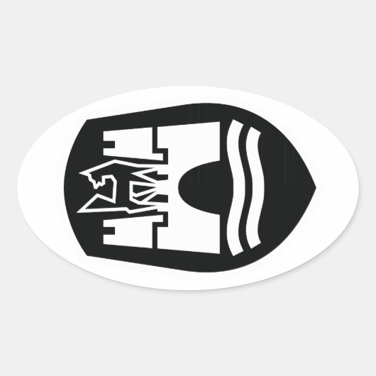 Wolfsburg Coat of Arms (白黒) 楕円形シール (正面)