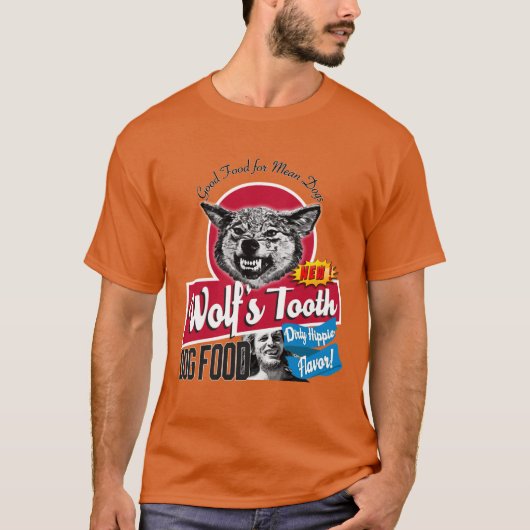Wolfsooth Dog Food Dirty Hippie Flavor funny retro Tシャツ (正面)