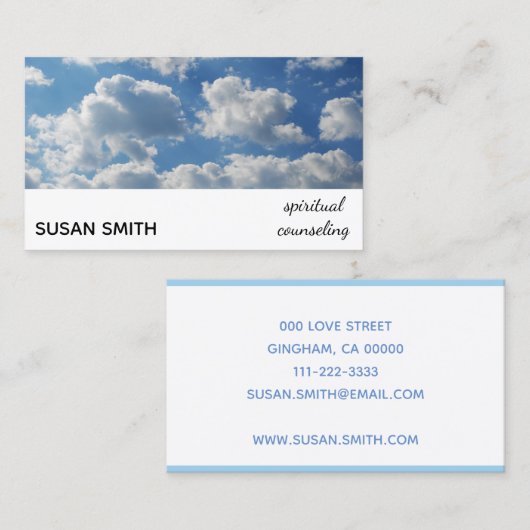 Wolken Himmel Spirituell hellblau Modern Foto 名刺 (正面/裏面)