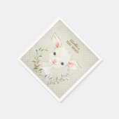 Wollie Lambert Cute Lamb Napkin – ベビーシャワー スタンダードカクテルナプキン (角)